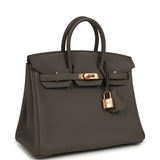 Pre-owned Hermes Birkin 25 Etain Togo Rose Gold Hardware - Thumbnail View 2
