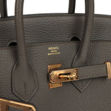 Pre-owned Hermes Birkin 25 Etain Togo Rose Gold Hardware - Thumbnail View 7