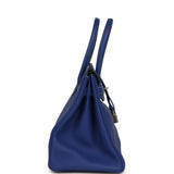 Pre-owned Hermes Special Order (HSS) Birkin 30 Bleu Electric Togo Brushed Palladium Hardware - Thumbnail View 3