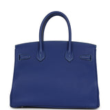 Pre-owned Hermes Special Order (HSS) Birkin 30 Bleu Electric Togo Brushed Palladium Hardware - Thumbnail View 4