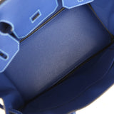 Pre-owned Hermes Special Order (HSS) Birkin 30 Bleu Electric Togo Brushed Palladium Hardware - Thumbnail View 8