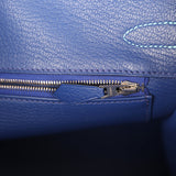 Pre-owned Hermes Special Order (HSS) Birkin 30 Bleu Electric Togo Brushed Palladium Hardware - Thumbnail View 9
