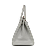 Pre-owned Hermes Birkin 35 Gris Perle Tadelakt Guilloche Palladium Hardware - Thumbnail View 3