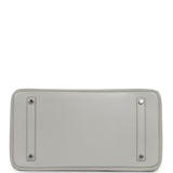 Pre-owned Hermes Birkin 35 Gris Perle Tadelakt Guilloche Palladium Hardware - Thumbnail View 6
