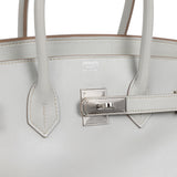 Pre-owned Hermes Birkin 35 Gris Perle Tadelakt Guilloche Palladium Hardware - Thumbnail View 7