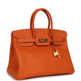 Pre-owned Hermes Birkin 35 Orange Epsom Gold Hardware - Thumbnail View 2