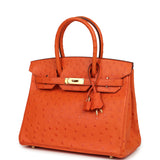 Pre-owned Hermes Birkin 30 Orange Ostrich Gold Hardware - Thumbnail View 5