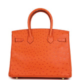 Pre-owned Hermes Birkin 30 Orange Ostrich Gold Hardware - Thumbnail View 4