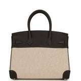 Hermes Birkin 30 Ecru and Beige Toile H Canvas, Bai Brun Swift Gold Hardware - Thumbnail View 4