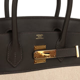 Hermes Birkin 30 Ecru and Beige Toile H Canvas, Bai Brun Swift Gold Hardware - Thumbnail View 7