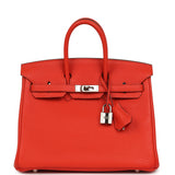 Pre-owned Hermes Birkin 25 Capucine Togo Palladium Hardware - Thumbnail View 1