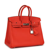 Pre-owned Hermes Birkin 25 Capucine Togo Palladium Hardware - Thumbnail View 2