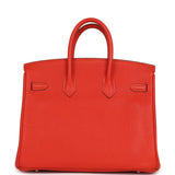 Pre-owned Hermes Birkin 25 Capucine Togo Palladium Hardware - Thumbnail View 4