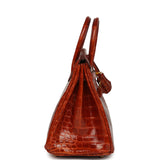 Pre-owned Hermes Birkin 25 Étrusque Shiny Niloticus Crocodile Gold Hardware - Thumbnail View 3