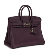 Pre-owned Hermes Birkin 25 Raisin Togo Palladium Hardware - Thumbnail View 2
