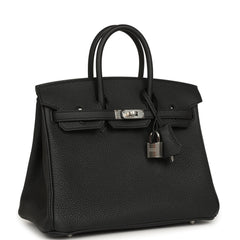 Hermes Birkin 25 Black Togo Palladium Hardware