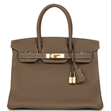 Pre-owned Hermes Birkin 30 Etoupe Togo Gold Hardware - Thumbnail View 1
