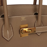 Pre-owned Hermes Birkin 30 Etoupe Togo Gold Hardware - Thumbnail View 7