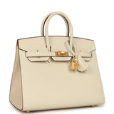Hermes Special Order (HSS) Birkin Sellier 25 Craie Verso Epsom Brushed Gold Hardware - Thumbnail View 2