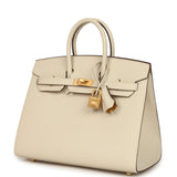 Hermes Special Order (HSS) Birkin Sellier 25 Craie Verso Epsom Brushed Gold Hardware - Thumbnail View 5