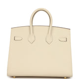 Hermes Special Order (HSS) Birkin Sellier 25 Craie Verso Epsom Brushed Gold Hardware - Thumbnail View 4