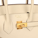 Hermes Special Order (HSS) Birkin Sellier 25 Craie Verso Epsom Brushed Gold Hardware - Thumbnail View 7