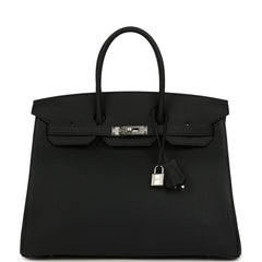 Hermes Birkin 35 Black Togo Palladium Hardware