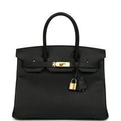 Hermes Birkin 30 Black Epsom Gold Hardware