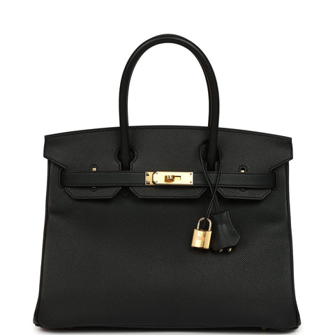Hermes Birkin 30 Black Epsom Gold Hardware