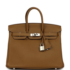 Hermes Birkin 25 Bronze Dore Verso Togo Palladium Hardware