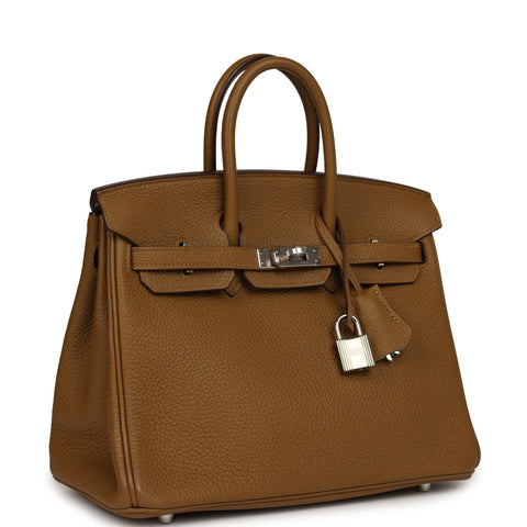 Hermes Birkin 25 Bronze Dore Verso Togo Palladium Hardware
