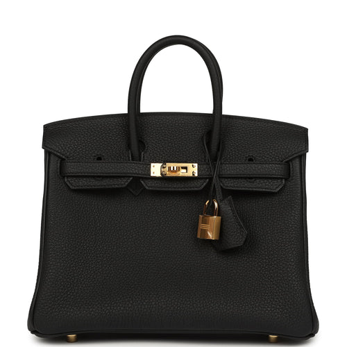 Hermes Birkin 25 Black Togo Gold Hardware