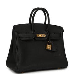 Hermes Birkin 25 Black Togo Gold Hardware