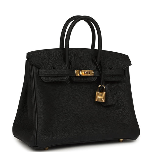 Hermes Birkin 25 Black Togo Gold Hardware