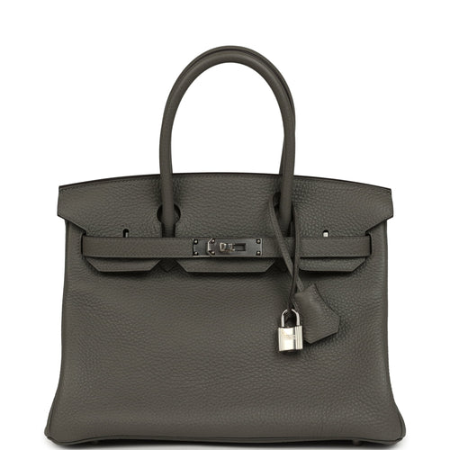 Hermes Birkin 30 Gris Meyer Clemence Palladium Hardware