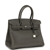 Hermes Birkin 30 Gris Meyer Clemence Palladium Hardware - Thumbnail View 2