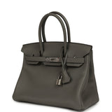 Hermes Birkin 30 Gris Meyer Clemence Palladium Hardware - Thumbnail View 5
