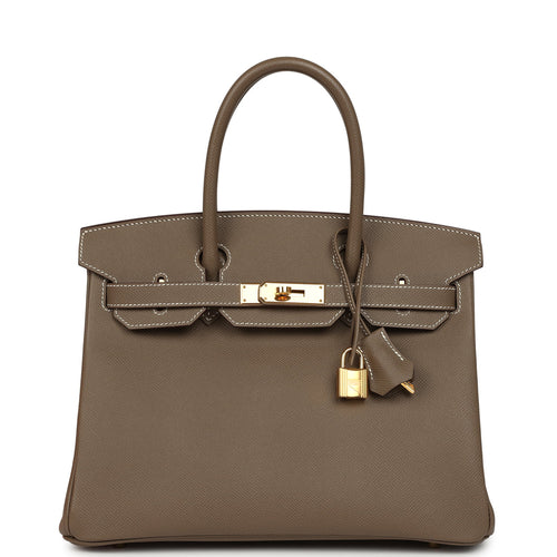 Pre-owned Hermes Birkin 30 Etoupe Epsom Gold Hardware