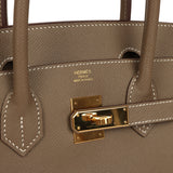 Pre-owned Hermes Birkin 30 Etoupe Epsom Gold Hardware - Thumbnail View 7