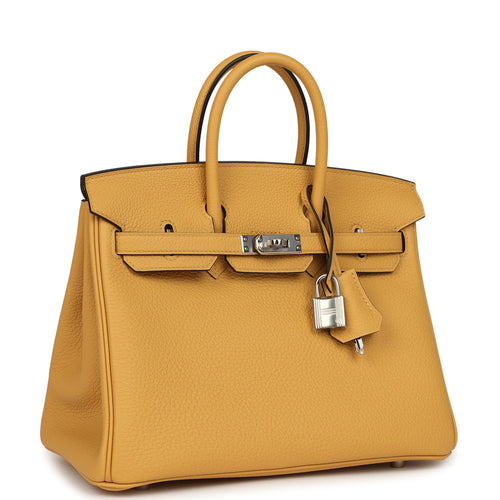 Hermes Birkin 25 Paille Togo Palladium Hardware