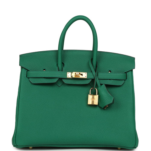Hermes Birkin 25 Vert Vertigo Togo Gold Hardware