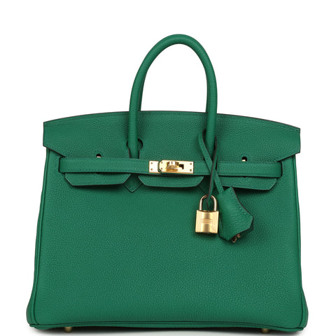 Hermes Birkin 25 Vert Vertigo Togo Gold Hardware