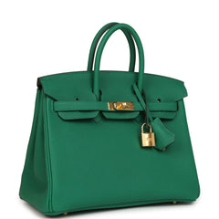Hermes Birkin 25 Vert Vertigo Togo Gold Hardware
