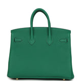 Hermes Birkin 25 Vert Vertigo Togo Gold Hardware - Thumbnail View 4