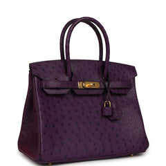Hermes Birkin 30 Violet Ostrich Gold Hardware