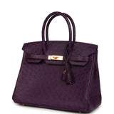 Hermes Birkin 30 Violet Ostrich Gold Hardware - Thumbnail View 5
