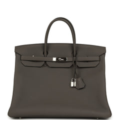 Pre-owned Hermes Special Order (HSS) Birkin 40 Etain Verso Togo Palladium Hardware