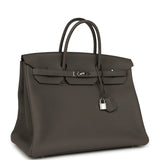 Pre-owned Hermes Special Order (HSS) Birkin 40 Etain Verso Togo Palladium Hardware - Thumbnail View 2