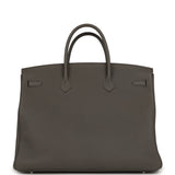 Pre-owned Hermes Special Order (HSS) Birkin 40 Etain Verso Togo Palladium Hardware - Thumbnail View 4