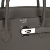 Pre-owned Hermes Special Order (HSS) Birkin 40 Etain Verso Togo Palladium Hardware - Thumbnail View 7